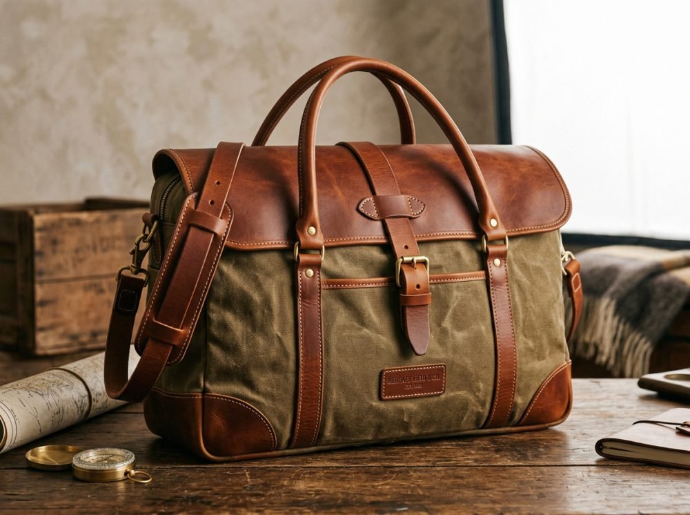 Heritage 18oz Waxed Canvas & Leather Field Briefcase