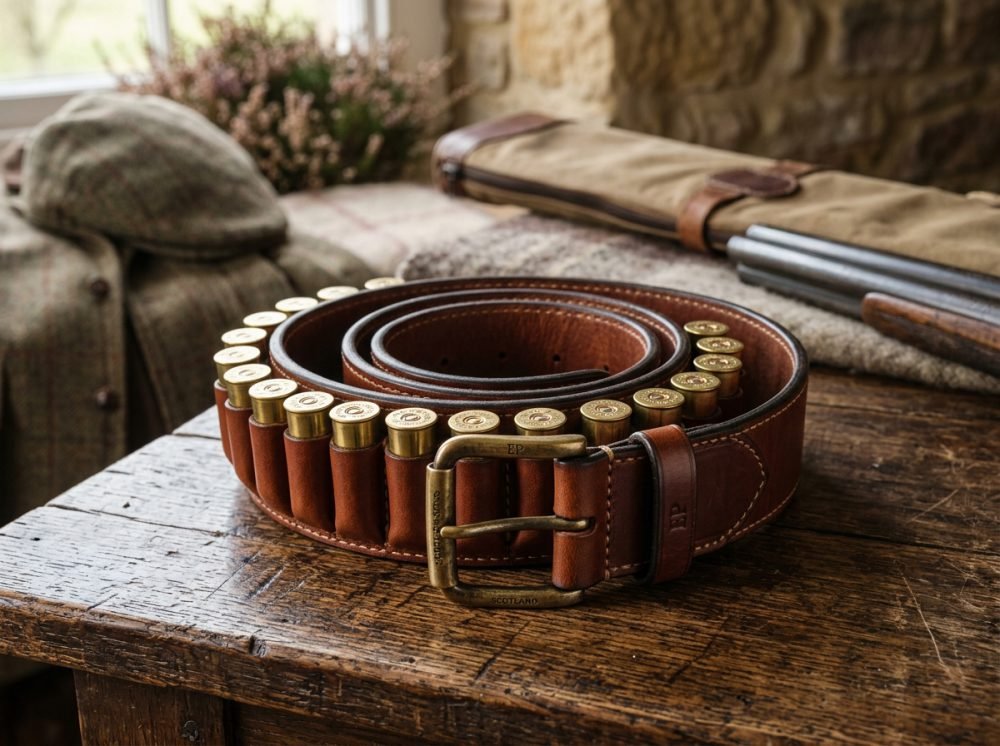 Heavy Bridle Leather 25-Round Cartridge Belt (12G / 20G)