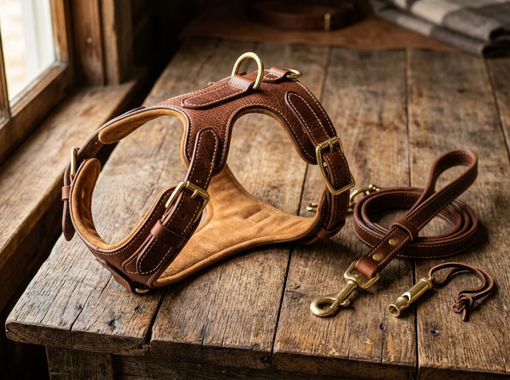 Artisan Padded Working Dog Leather Harness